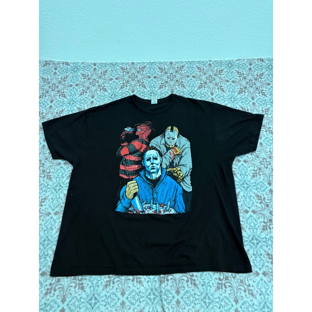 TeeStyled Horror Movie Graphic T-Shirt 2XL Michael Myers Freddy Jason Black